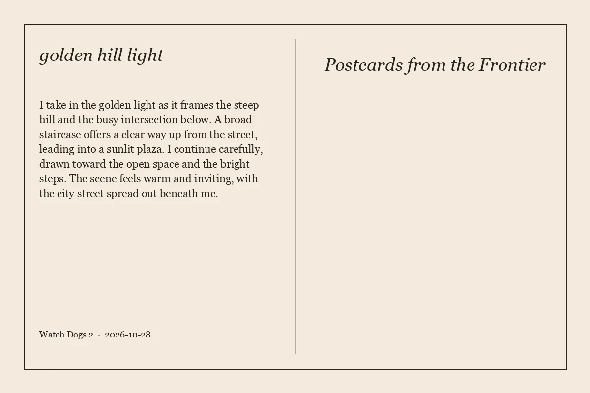 Back of the postcard titled golden hill light
